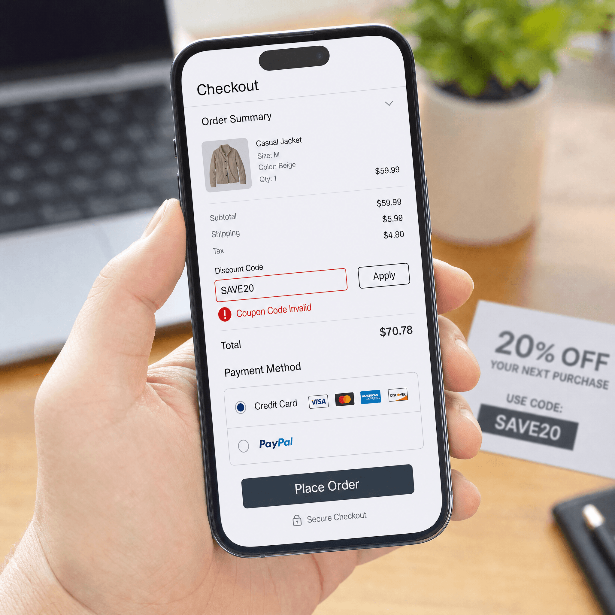 Coupon code troubleshooting illustration